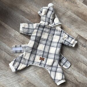 UGG dog snowsuit / UGG Plaid Onesie for dogs